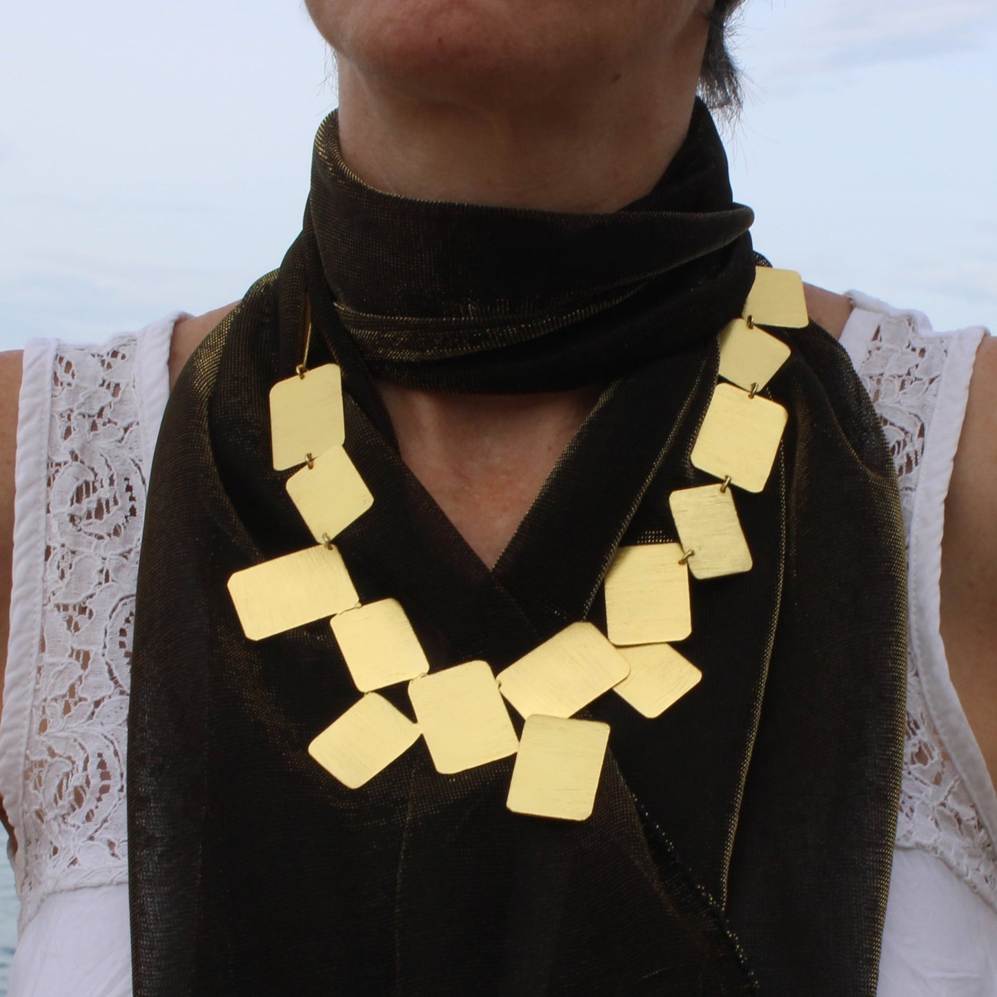 Collar MONDRIAN bañado en oro