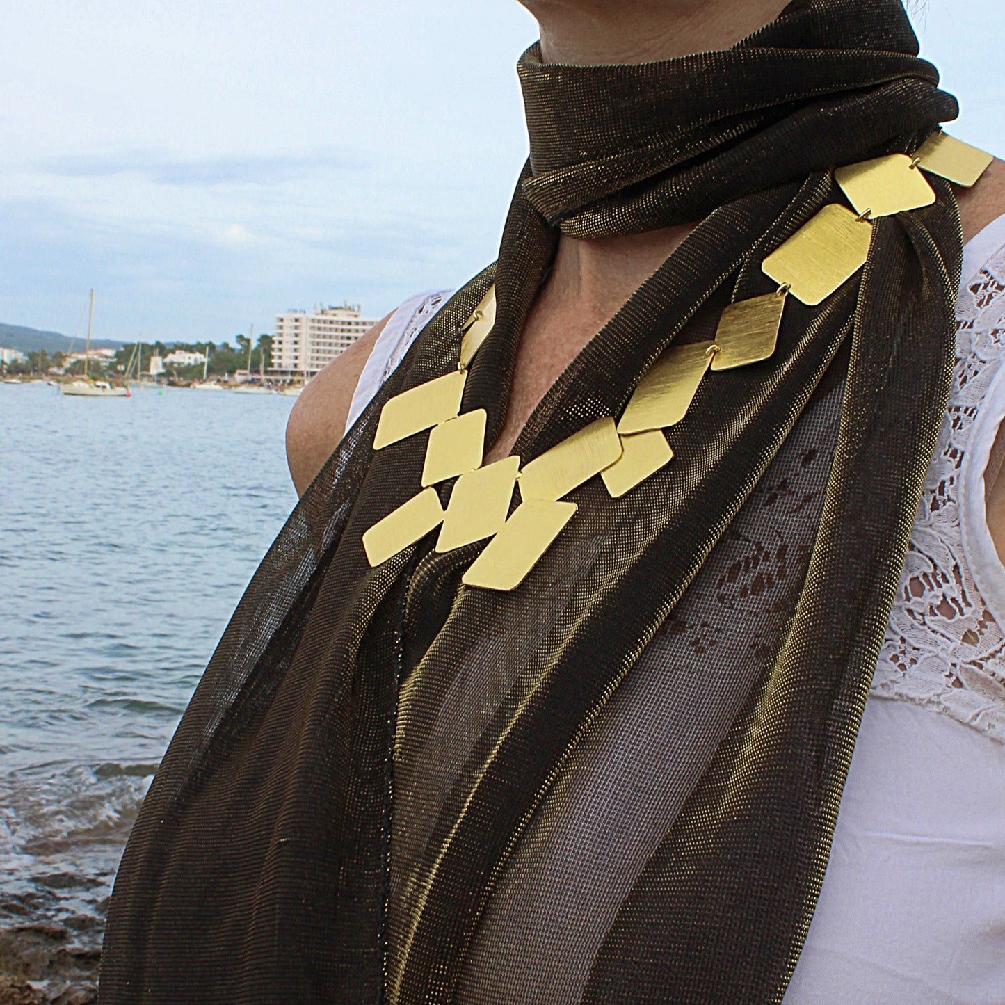 Collar MONDRIAN bañado en oro